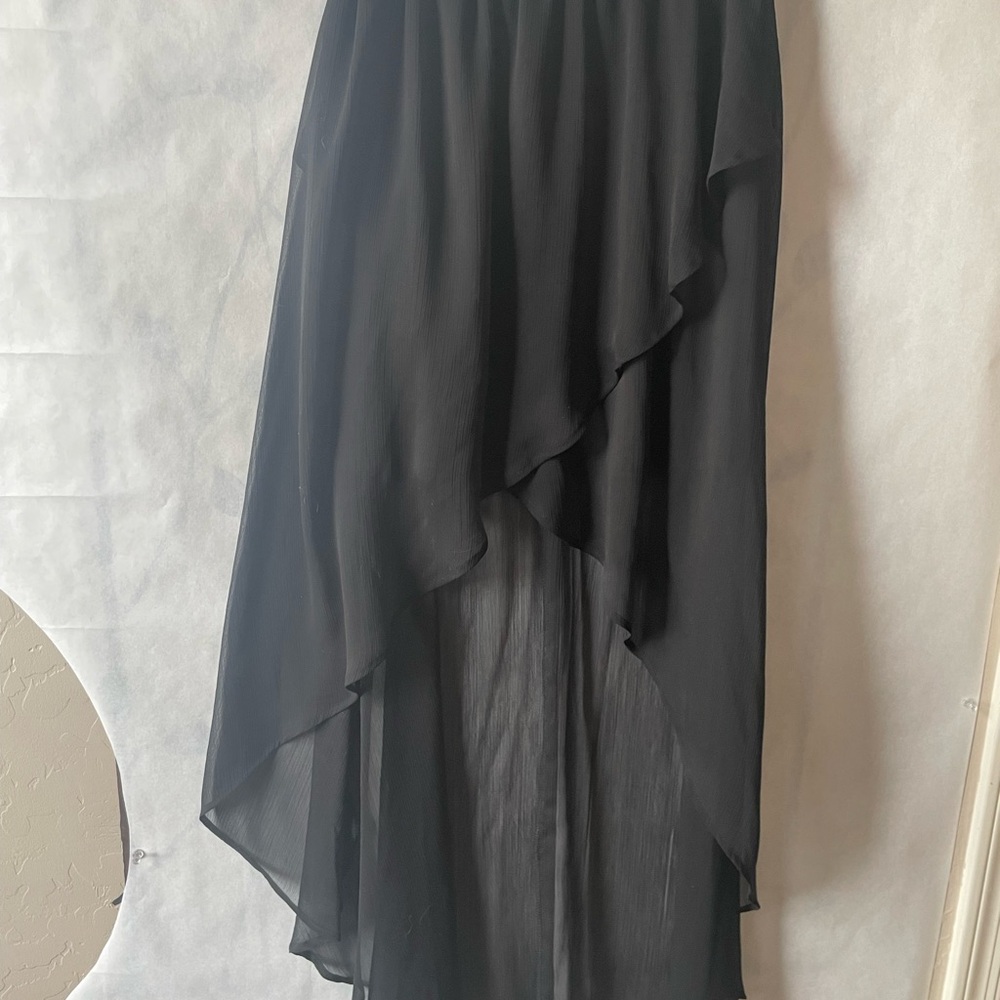 Black Asymmetrical Maxi Skirt